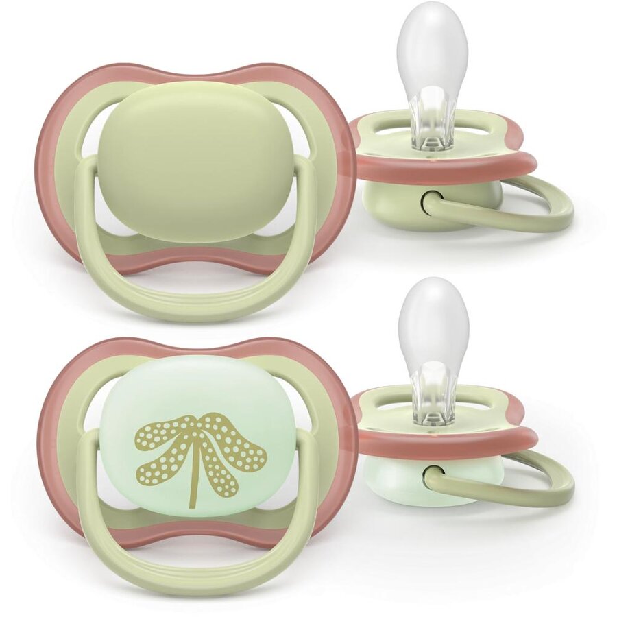 Set 2 Suzete Ultra Air SCF087/18 Ortodontice 6-18luni Rosu