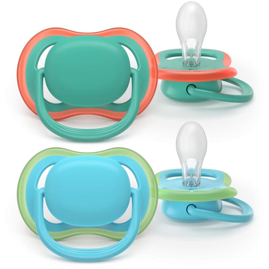 Set 2 Suzete Ultra Air SCF087/10 6-18luni Albastru