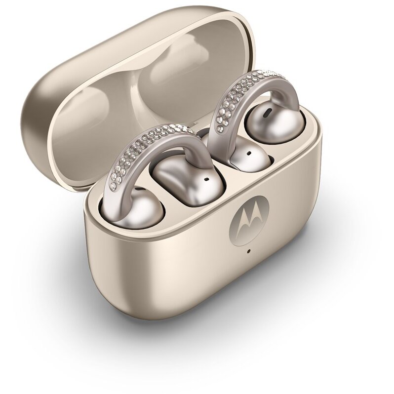 Casti Bluetooth moto buds loop Headset Wireless Ear-clip-on Calls/Music/Sport/Everyday Bluetooth Beige - imagine 2