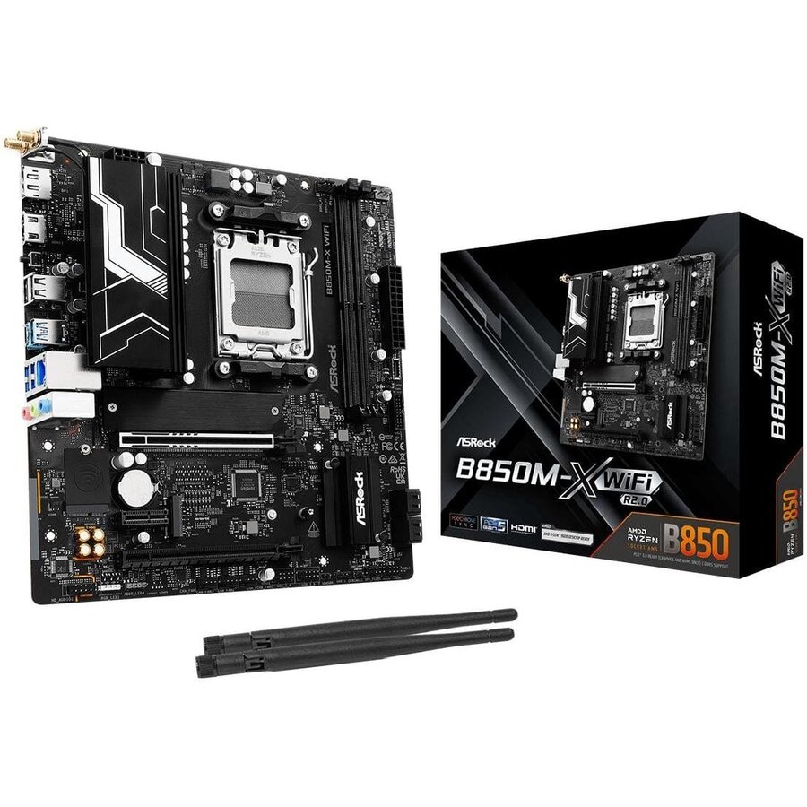 Placa de baza ASRock B850M-X WIFI R2.0, AMD B850, AM5, DDR5, mATX - imagine 2