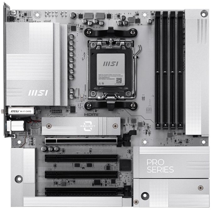 Placa De Baza AM5 PRO B850M-A WIFI PZ M-ATX AMD B850 AM5 microATX