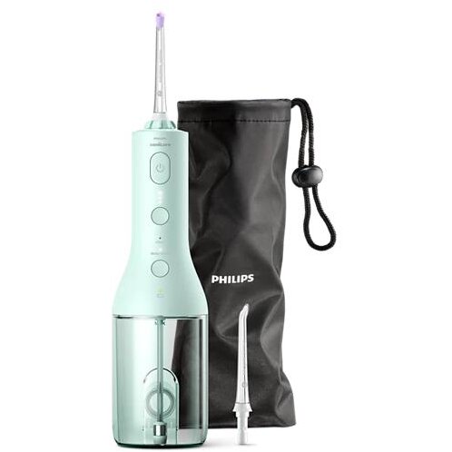 Irigator Bucal Sonicare HX3826/24 Tip Dus Portabil Include 2x Capete de Curatare si 1x Husa Transport Verde Menta