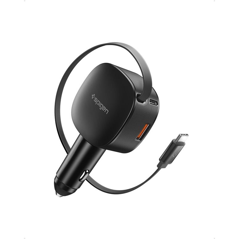 Incarcator auto Spigen Essential EV603BT, 1x USB-A, 2x USB-C, PD 60W, Negru - imagine 3