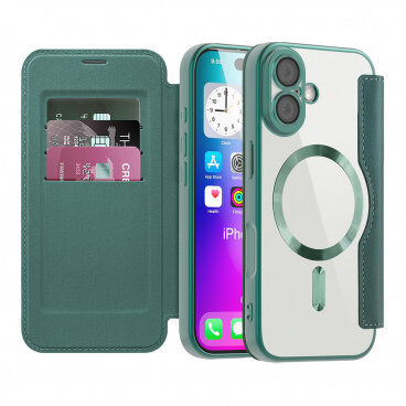 Husa Techsuit MagSafe Apple iPhone 17 SmartMag Book Verde