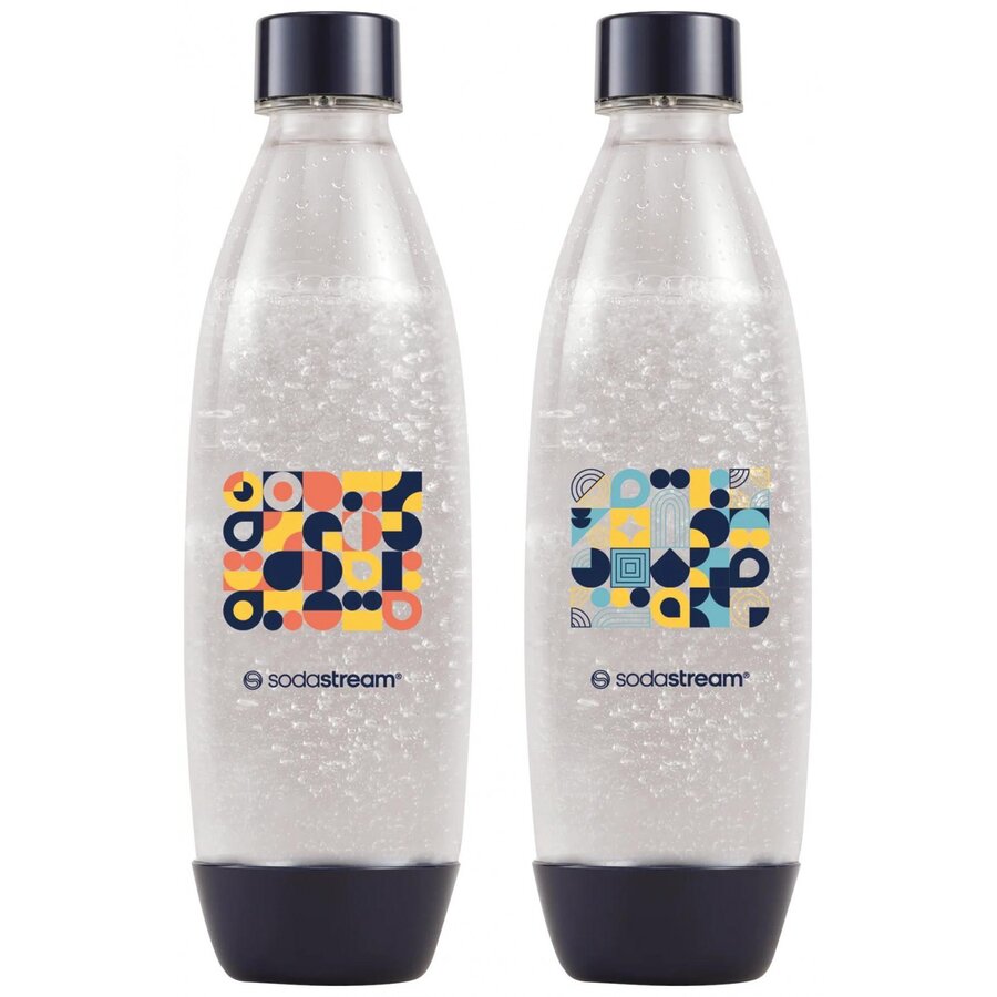 Set 2 Sticle SodaStream Fuse Bubble Mosaic 1L Albastru