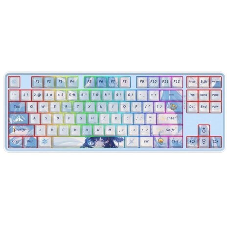 Tastatura Gaming Mecanica Bluetooth Cu Si Fara Fir K707WBP-RGB-PRO Star Blade Pro Alb Cu Mov