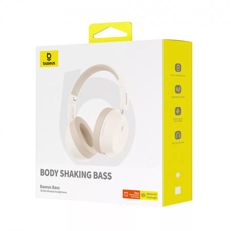 Căști Wireless Baseus Bass 35 Max Sunet 3D Surround Bluetooth 5.3 Alb — imaginea 6