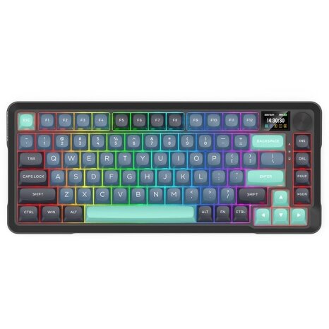 Tastatura Gaming Mecanic Bluetooth Cu Si Fara Fir Behemoth Pro Iluminare RGB Negru Cu Gri