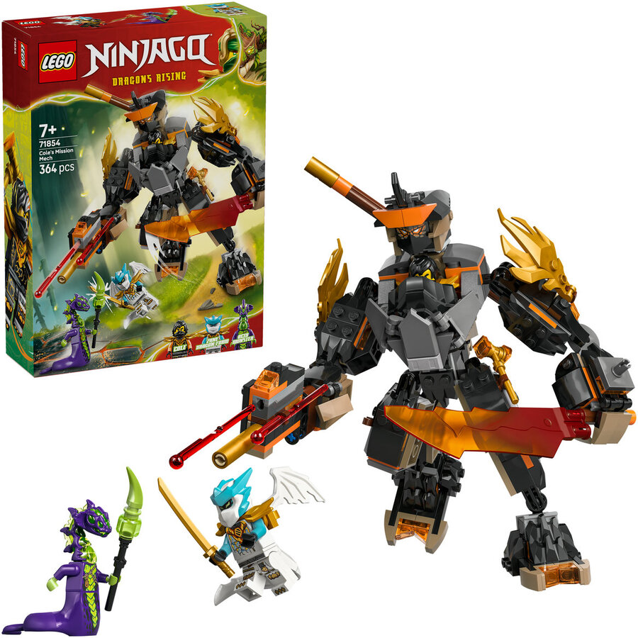 LEGO Robotul de misiune al lui Cole și dragonul Zane Numar piese 364 Varsta 7 + ani