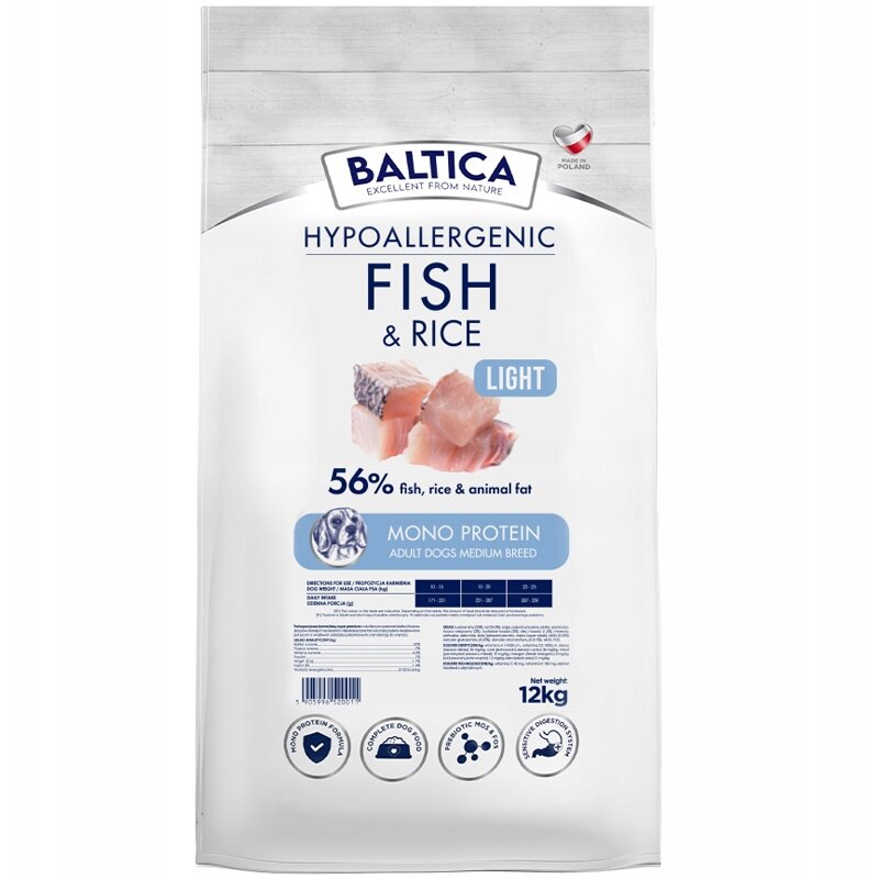 Hrana Uscata pentru Câini BALTICA cu Peste și Orez M 12 kg