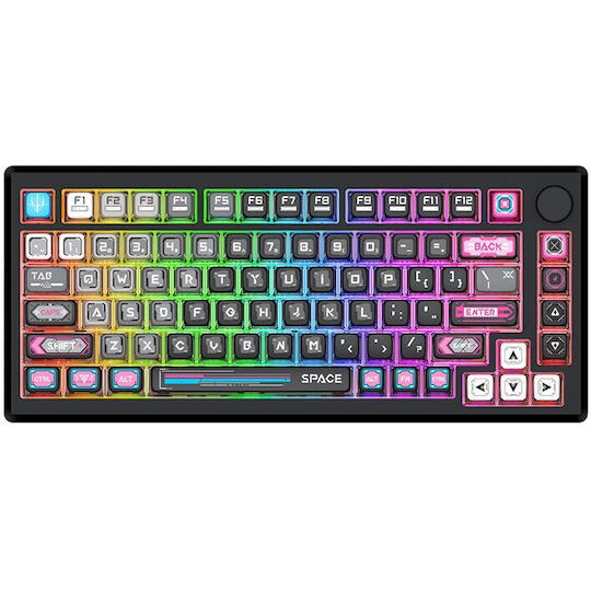 Tastatura Gaming Mecanic Bluetooth Cu Si Fara Fir Uranus Pro 82 Iluminare RGB Negru