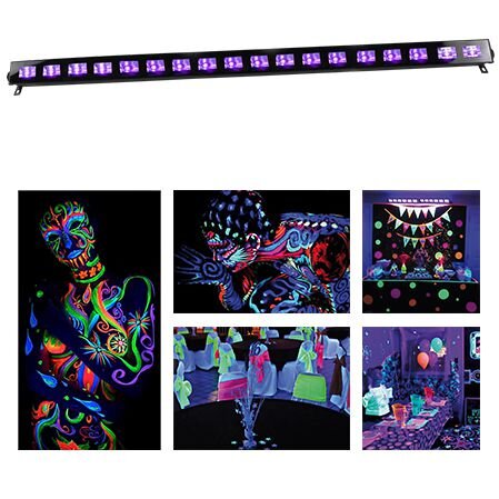 LED bar UV 18 x 3W Ibiza Light LED-UVBAR18 - imagine 2