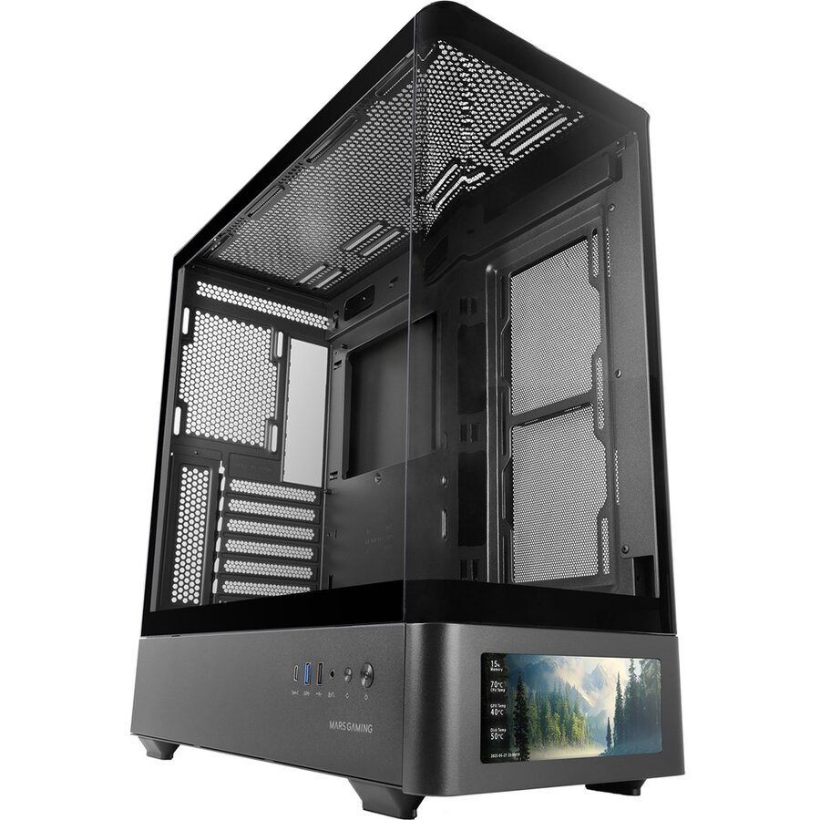 Carcasa Mars Gaming MCLCDPRO Midi Tower Negru