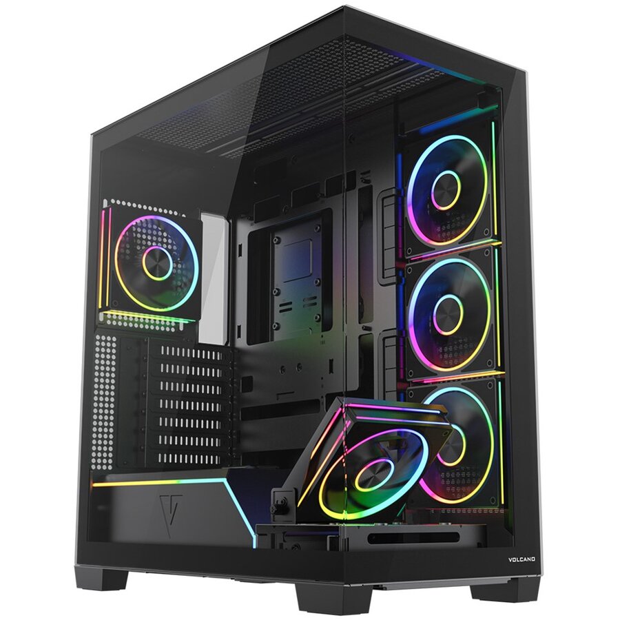 Carcasa Volcano Stellar Plus ARGB Midi 5F Negru