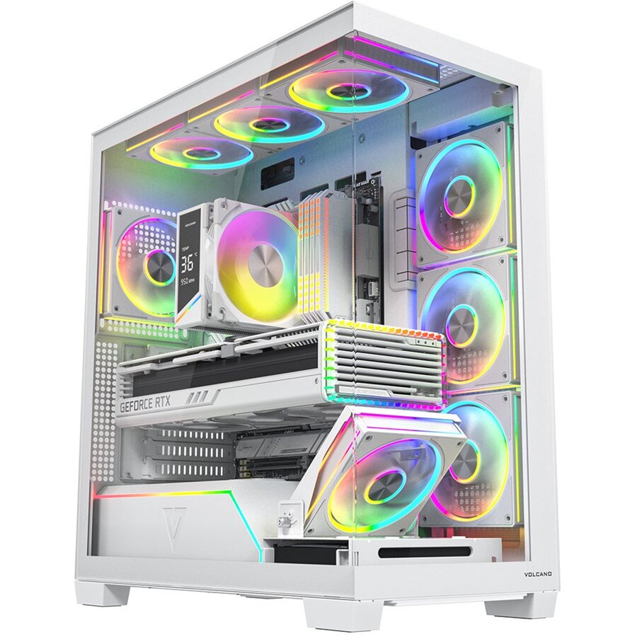 Carcasa Volcano Stellar Plus ARGB Midi 8F Alb