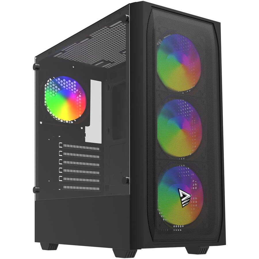 Carcasa Noctis Flow RGB Cube Negru