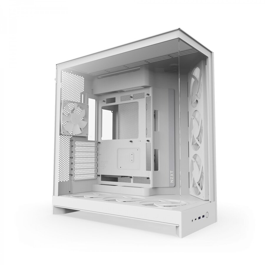 Carcasa NZXT H9 Flow RGB+ Dual-Chamber, Middle Tower, Fara sursa (Negru) - imagine 3