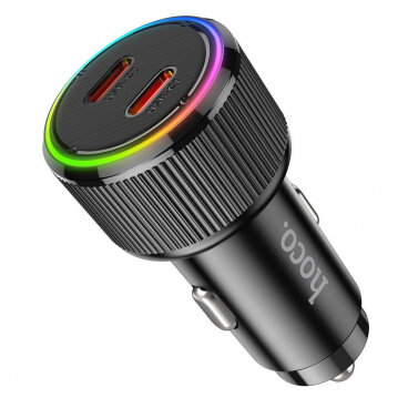 Incarcator Hoco Auto NZ14B 50W 3A 2 x USB-C Negru