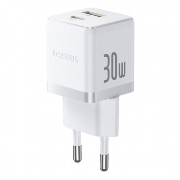 Incarcator Retea Palm 30W 3A 1 x USB-A - 1 x USB-C Alb