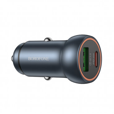 Incarcator Borofone Auto BZ32A Fresh 30W 3A 1 x USB-A - 1 x USB-C Gri — imaginea 3