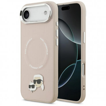 Husa Karl Lagerfeld MagSafe Apple iPhone 17 Air Karl & Choupette Pins Roz