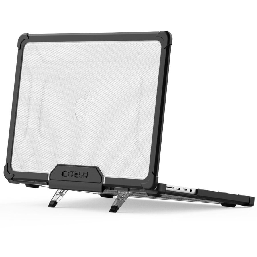 SmartShell Pro compatibila cu MacBook Pro 14 M1 / M2 / M3 / M4 / M5 (2021-2025), Transparent / Negru