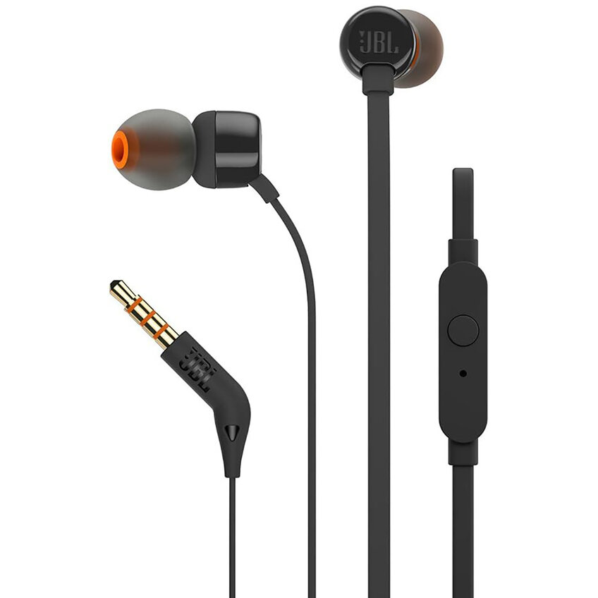 Casti Tune 110, Control pe fir, Jack 3.5mm, Lungime cablu 1.2m, Negru