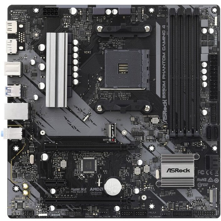 Placa de baza ASRock B550M PHANTOM GAMING 4, Socket AM4, AMD B550, DDR4, mATX - imagine 2