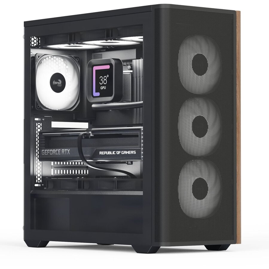 Carcasa D501A Midi-Tower ATX Tempered Glass Negru