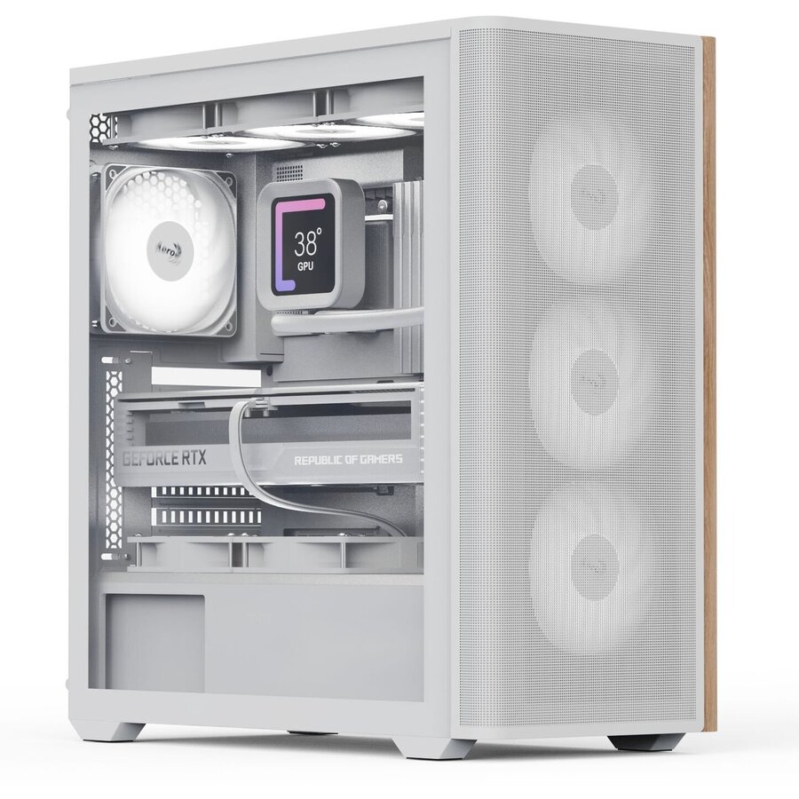 Carcasa D501A  Midi-Tower ATX Tempered Glass Alb