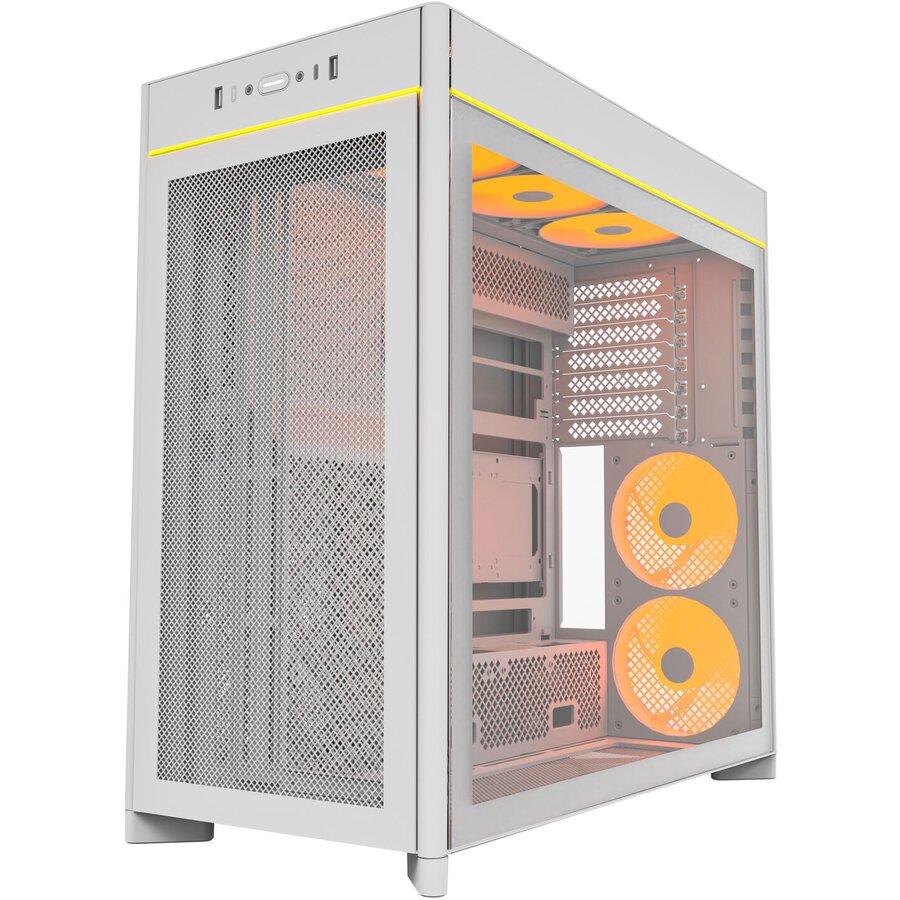 Carcasa HS01 Midi-Tower ATX aRGB Tempered Glass Alb