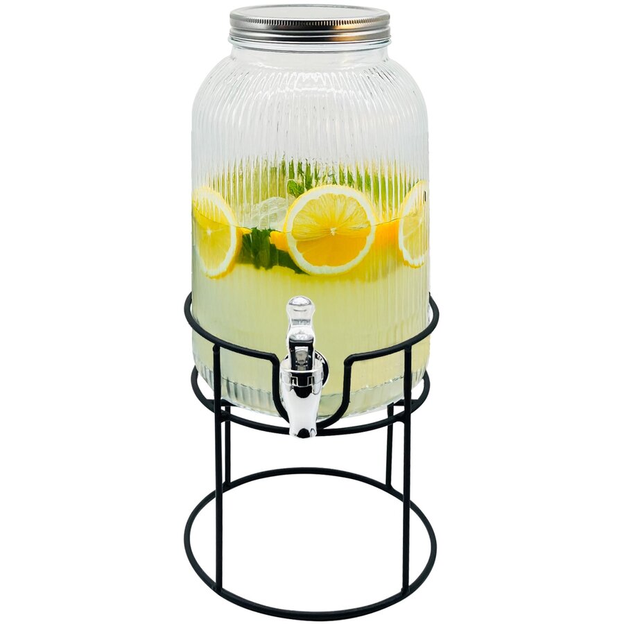 Dozator de Bauturi AD 6742 Capacitate 4L cu Suport Metalic Transparent/Negru