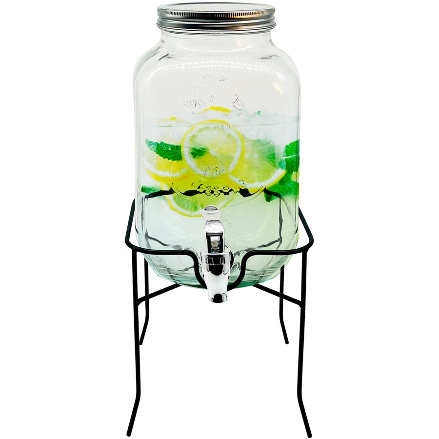 Dozator de Bauturi AD 6741 Capacitate 4L Suport Metalic Transparent/Negru