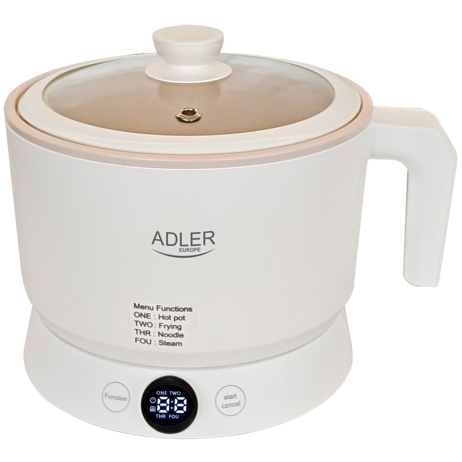 Oala Electrica Multifunctionala AD 6422 Capacitate 1L 4 Functii Display LED Putere 800W Alb/Bej