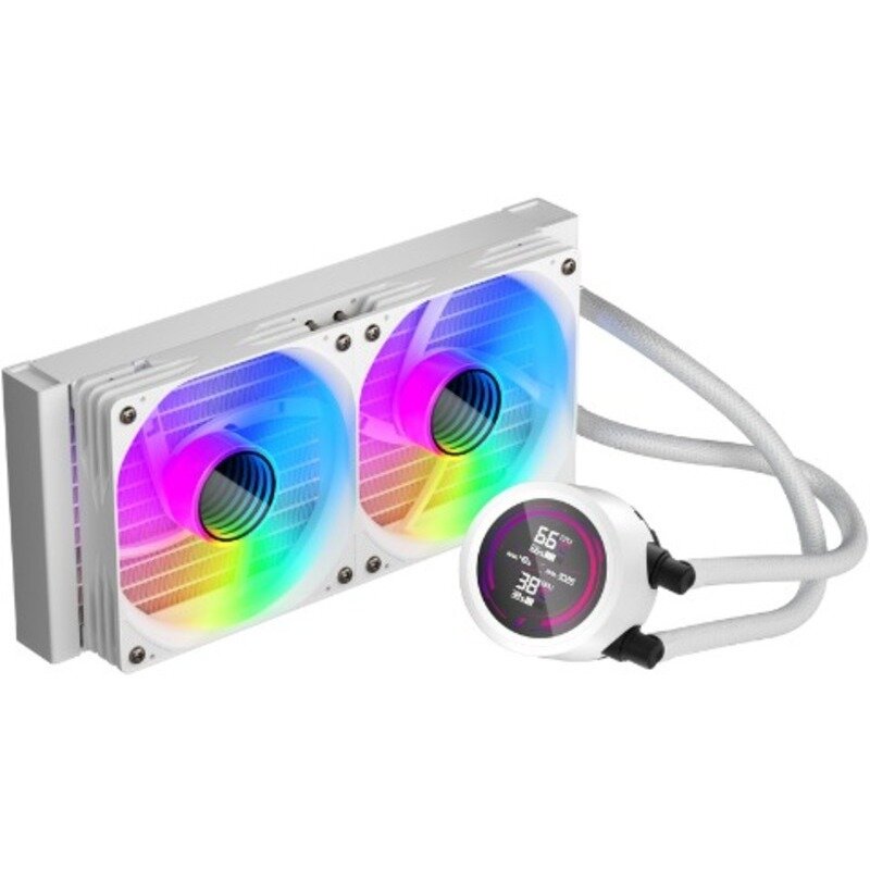 Cooler CPU 1st PLAYER Thunderstorm TS4 240, iluminare aRGB, 2 x 120mm (Negru) - imagine 2