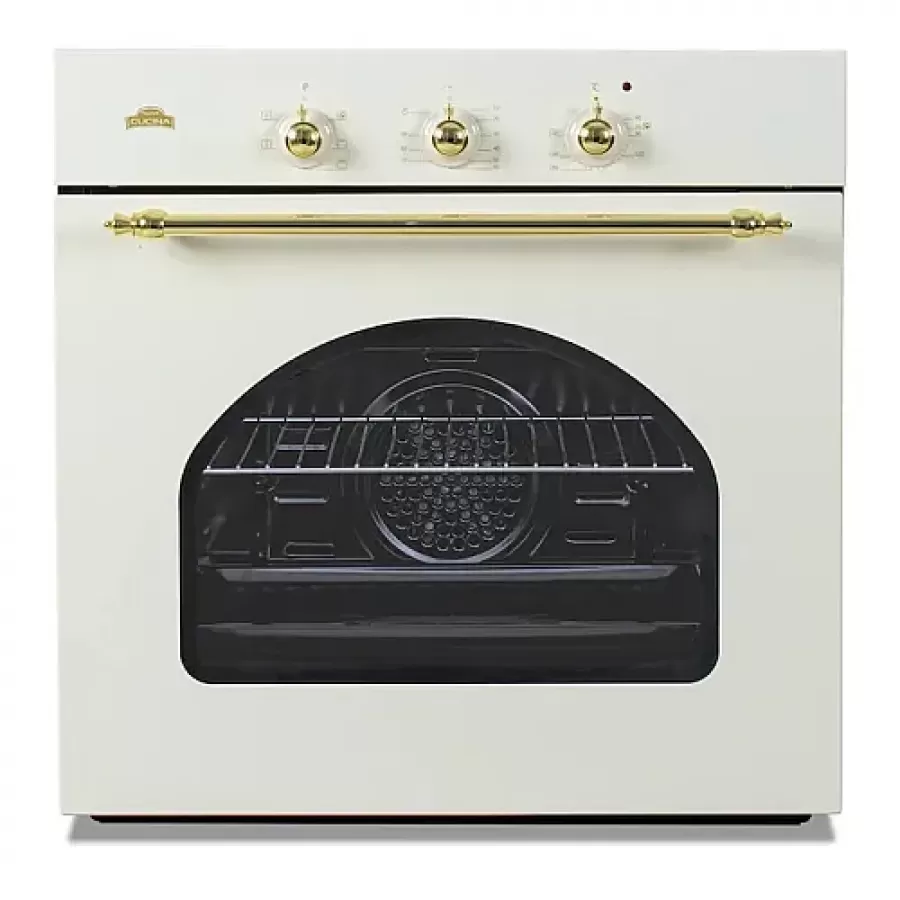 Cuptor Electric Incorporabil Nuova Cucina Retro 60cm Curățare Catalitică Ventilator Bej