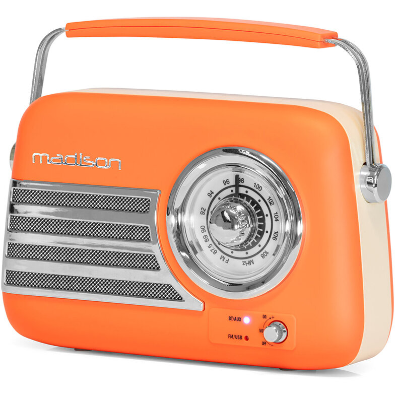 Radio Portabil FM Nostalgia 30W Orange Mat