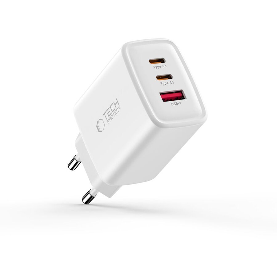 Incarcator retea Tech-Protect NC65W-GAN, 2x USB-C, 1x USB-A, Power Delivery 65W, Negru - imagine 3
