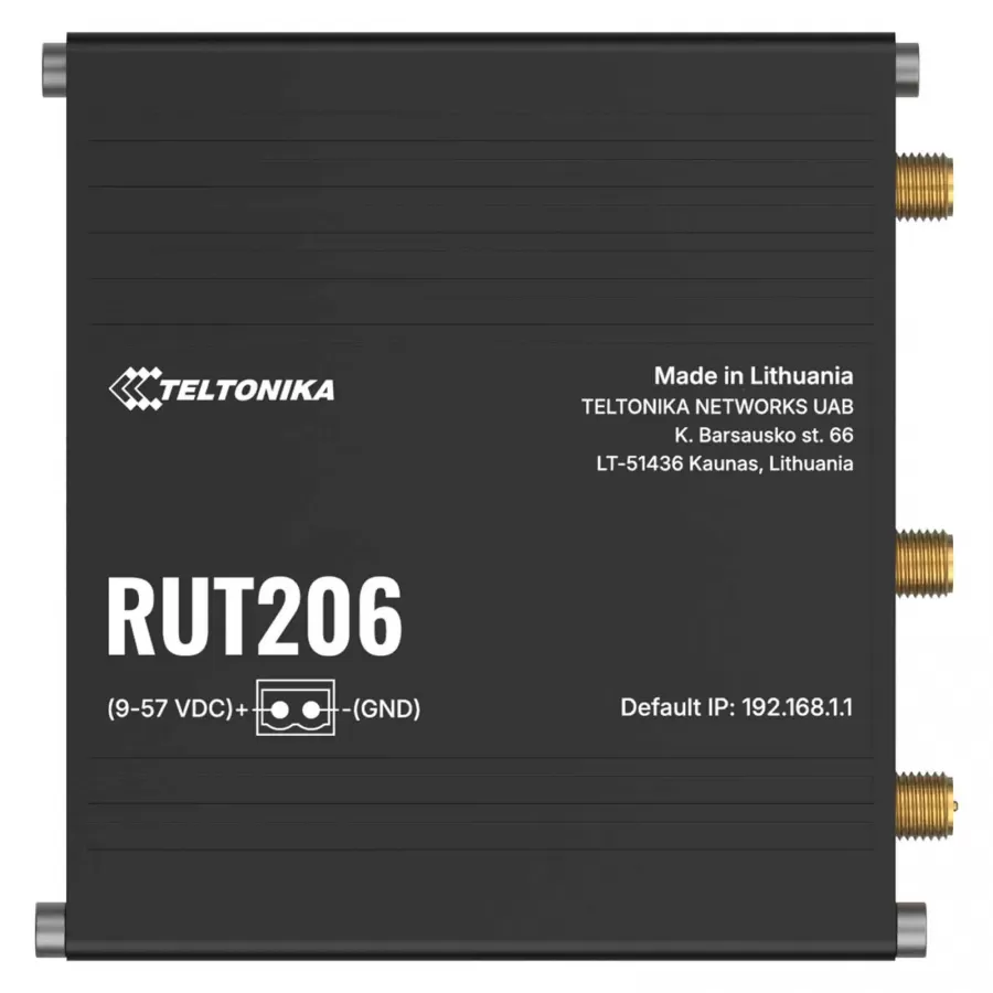 Router Industrial TELTONIKA NETWORKS RUT206 4G LTE Dual SIM 2 Porturi RJ45 Negru