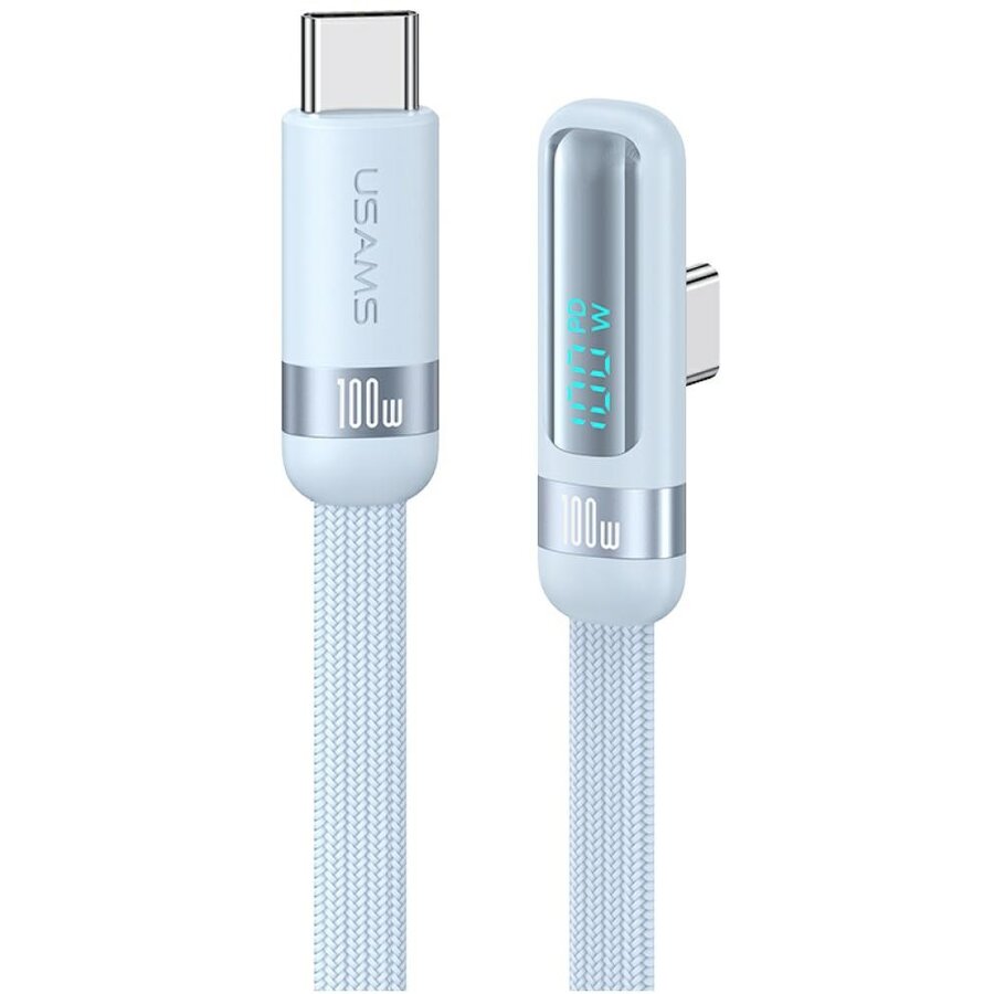 Cablu de date US-SJ653, 2xUSB-C, 100W, 5A, 1.2m, Albastru