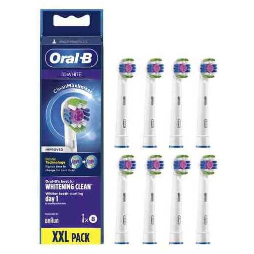 Set Rezerve Periuta de Dinti Electrica CleanMaximiser 3D 8x Buc Alb