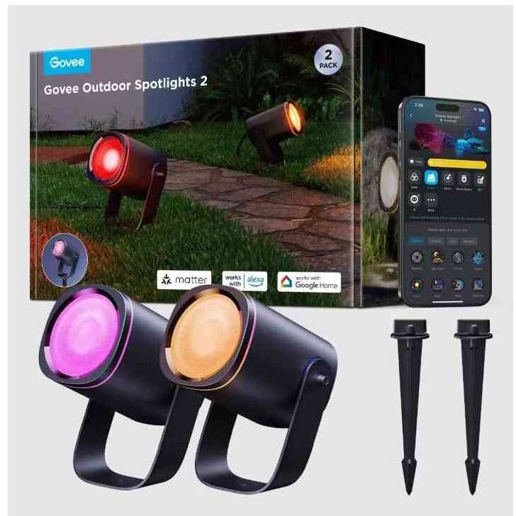 Spoturi de Exterior 2 Bucati LED 69 Moduri de Scena RGBICWW