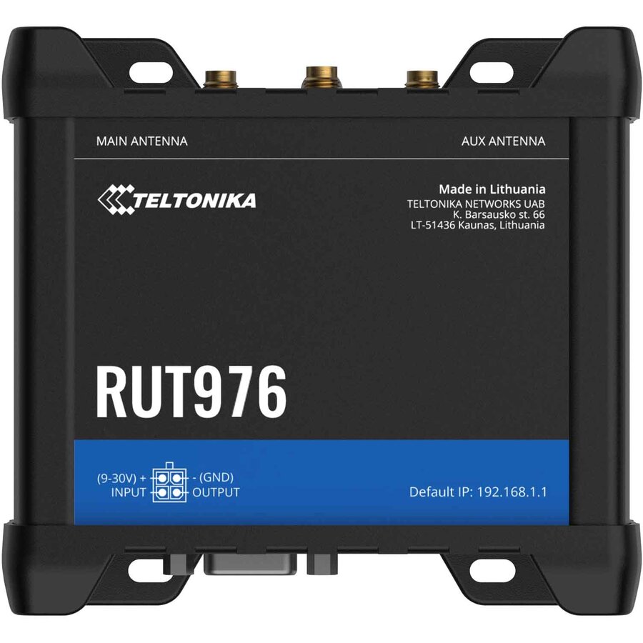 Router Industrial TELTONIKA NETWORKS RUT976 Redcap 5G Dual SIM 4x RJ 45 RS232 RS485 Negru — imaginea 2