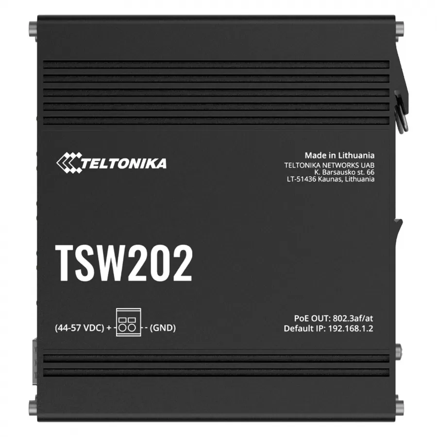 Switch Industrial TELTONIKA NETWORKS TSW202 cu Management 8x RJ45 PoE+ 2x SFP Negru