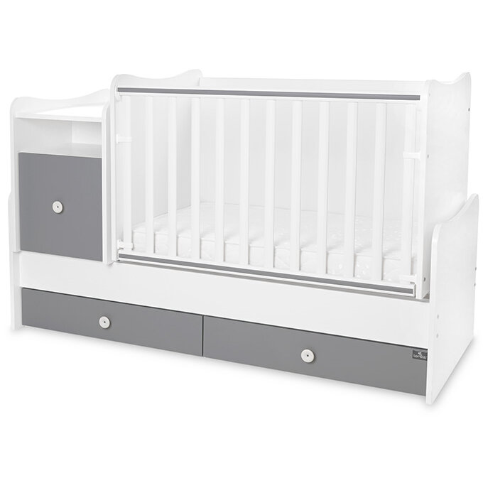 Pat Copii Mobilier Multifunctional Trend Plus Transformabil Trio White Stone Gri