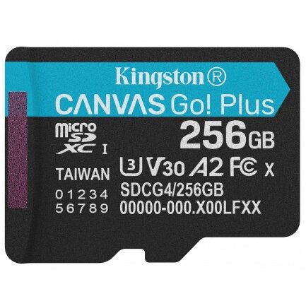 Card Kingston microSDXC Canvas Go Plus Android A2 256Gb Clasa 10 / UHS-1 U3 SDCG4/256GBSP