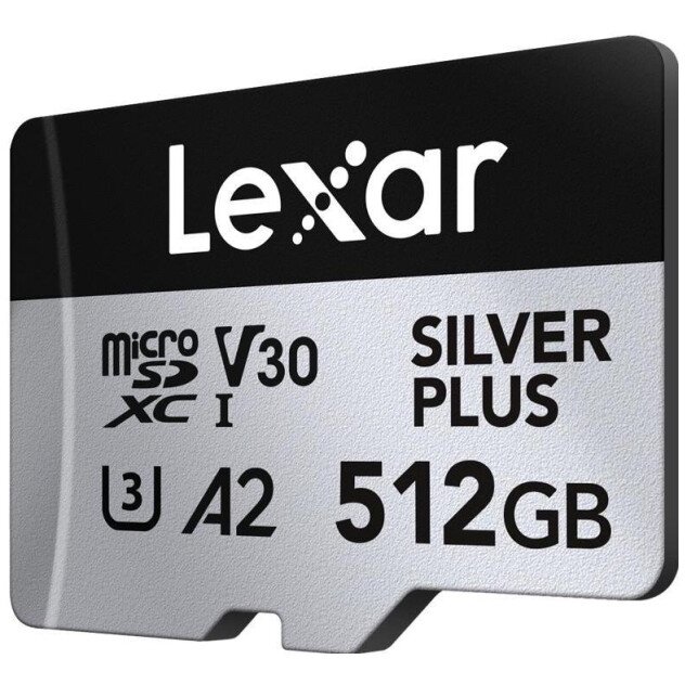 Card 512GB microSDXC Professional SILVER Plus UHS-I A2 V30 U3 4K