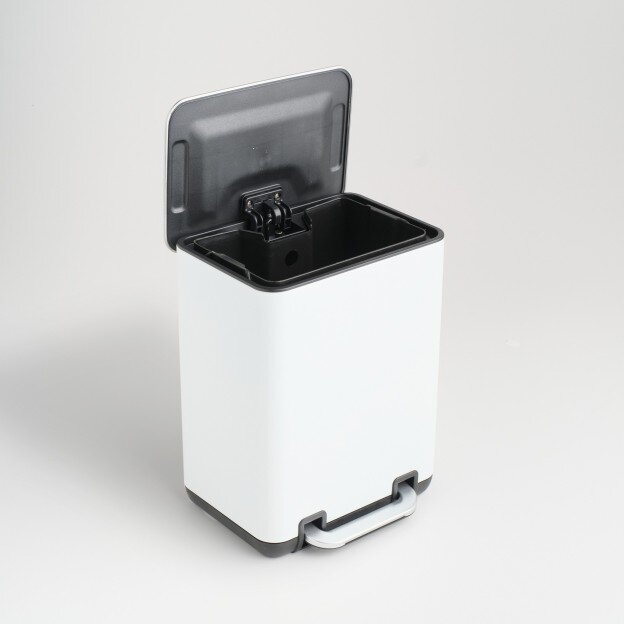 Cos de Gunoi Luzon 31x23x20cm Fier Otel Inoxidabil Alb