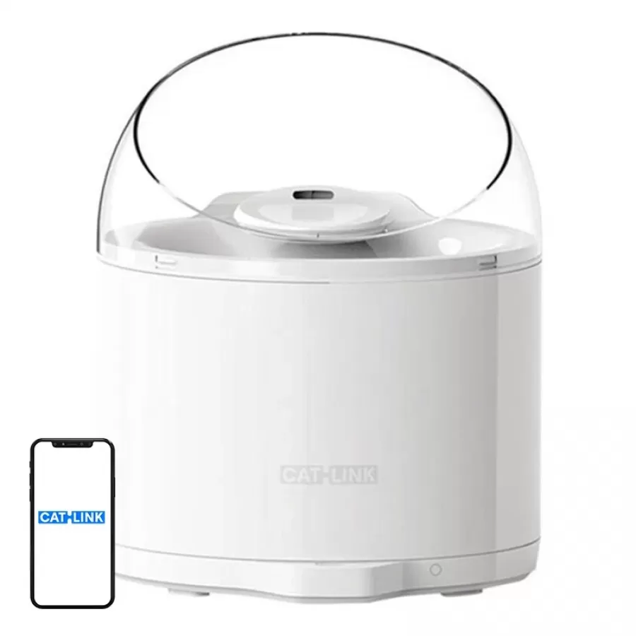 Fântână de Apa Catlink Pure 2 Capacitate 2.6L Control prin Aplicație Alb