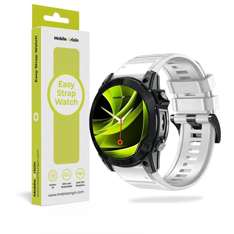 Accesoriu smartwatch Easy Strap Silicone compatibila cu ceasurile Garmin, 22mm, Alb